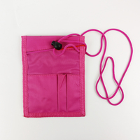 JR Tas Dompet Leher Portabel dengan Tali Pengikat yang Dapat Disesuaikan, Bahan Poliester dengan Ritsleting, untuk Kartu Nama dan Paspor, Cocok untuk Perjalanan Bisnis
