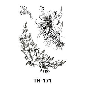 Mujeres hermosos <span class=keywords><strong>dibujos</strong></span> de arte corporal Sexy transferencia de agua falsa mangas de <span class=keywords><strong>brazo</strong></span> vientre pierna pecho temporal negro tatuaje flores - Product Image 3