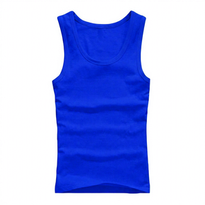 Débardeur sans manches en coton blanc 100 % respirant à col rond pour homme, tricoté, uni, décontracté et confortable - Product Image 4