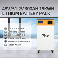 Système de Stockage d'Énergie Solaire Tout-en-un ESS 16 kWh pour la Maison, Batterie LiFePO4 48V 51.2V 300Ah 314Ah 15 kWh avec Onduleur 5 kW Intégré