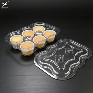 ฝาครอบถาดพลาสติก PET ใสแบบกำหนดเองสำหรับขนมทรัฟเฟิล ถาดใส่เค้กพลาสติกแบบกำหนดเอง - Product Image 1