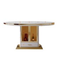 Ensemble de table à manger extensible moderne avec plateau en marbre et chaises en marbre pour mobilier de bar à domicile