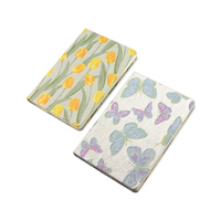 Carnet personnalisé A5 en tissu floral, couverture rigide, motif tulipe et papillon, journal vierge, logo personnalisé, cadeau promotionnel, papeterie, agenda