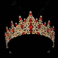 Diadème de princesse en strass fait main en gros, diadème de mariage de luxe, couronnes féminines en cristal, diadème de princesse en métal personnalisé, mode