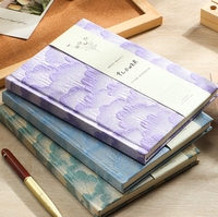 Carnet A5 à couverture rigide vintage motif nuage pour étudiants, prise de notes, journal artistique, journal recouvert de tissu, petit carnet