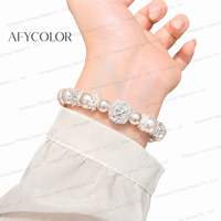 Grosir Gelang Crown Cube Imitasi Mutiara Zirkon Lapis Emas Rose OEM Kustom Stok Massal Pemasok