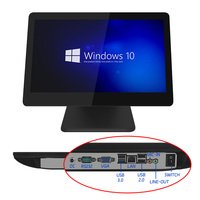 Pantalla táctil Windows Pos de 15,6 pulgadas, Wifi, Poe Power, escritorio, restaurante, venta al por menor, Monitor de pantalla táctil Pos con Vga Usb Rj45