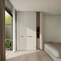 Armoire sur mesure pleine hauteur pour toute la maison ; Meubles de chambre en bois massif ; Meubles en bois modernes minimalistes de style ouvert, faciles à assembler