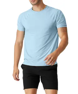 Высококачественная хлопковая футболка для бега 97 хлопок 3 спандекс искусственный шелк мягкая удобная футболка для фитнеса для мужчин