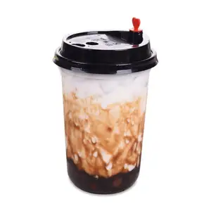 8 ऑउंस 14 ऑउंस 22 ऑउंस डिस्पोजेबल प्लास्टिक बबल टी कप डोम ढक्कन दही स्मूथी आइसक्रीम मिल्कटी कप बोबा यू कप