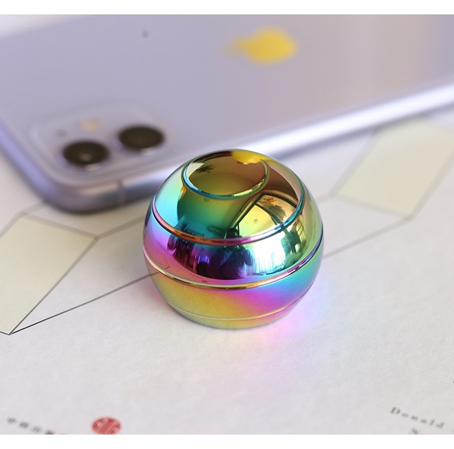 New Trending Adult Desktop Decompress Gyroscope Fidget Spinner Alloy Sensory Kinetic Desk Toy Rotation Gyro Ball