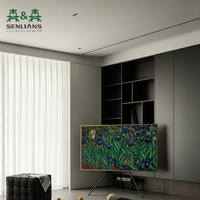 Mueble de TV Moderno de Lujo en Madera con Pantalla LED, Almacenamiento y Control Remoto para Sala de Estar