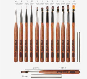 Ensemble de pinceaux à ongles en acrylique pour le nettoyage de la poussière, design 3D, qualité supérieure, vente en gros, meilleur pinceau à ongles en gel UV français, OEM/ODM - Product Image 2