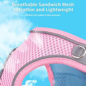 Coleira de malha para cachorros, coleira de peitoral leve para cães, colete de malha reflexivo, trajes legais e confortáveis para gatos, verão - Product Image 3