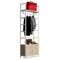 Présentoirs de Vêtements Modernes en Acier et Bois pour Boutiques, Étagères Suspendues pour Magasins de Vêtements, Idéaux pour la Publicité