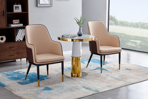 Chaise de restaurant en cuir PU, chaise de luxe, noir et <span class=keywords><strong>or</strong></span>, meubles de salle à manger, chaises de <span class=keywords><strong>café</strong></span> - Product Image 4
