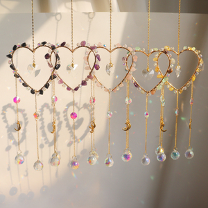 เครื่องดักแสงอาทิตย์คริสตัลรูปหัวใจแบบขายส่ง เครื่องดักแสงอาทิตย์ทำมือแบบแขวนขนาดใหญ่ เครื่องดักแสงอาทิตย์แบบลมตีกลอง - Product Image 3