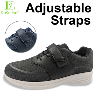 Pabrik kain uniseks atas ekstra lebar kaki pereda nyeri Edema Slip-on neuropatik diabetes sepatu jalan - Product Image 2