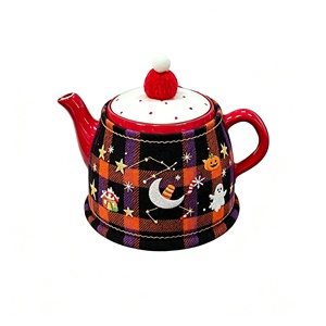 MSYO Halloween-Geschenk Filz-Teewärmer, Schwarze Katze Kürbis Teekannenwärmer mit Pompon, Gemütliche Abdeckung für Teekannen - Product Image 4
