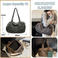 Bolso de Mano y Hombro con Estampado de Leopardo, Cierre Magnético y Cremallera Suave, para Compras, Viajes, Deportes, Yoga