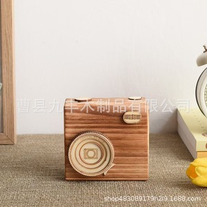 Wooden Camera <b>Music</b> <b>Box</b> Storage <b>Box</b> Rectangle 50g Desktop Ornament Jewelry Holder - Product Image 1