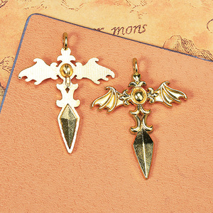 Accessoires <span class=keywords><strong>de</strong></span> bijoux 35*44MM en alliage électroplaqué, style punk, pendentif croix <span class=keywords><strong>ailes</strong></span> <span class=keywords><strong>de</strong></span> chauve-souris, <span class=keywords><strong>ailes</strong></span> du <span class=keywords><strong>diable</strong></span> - Product Image 4