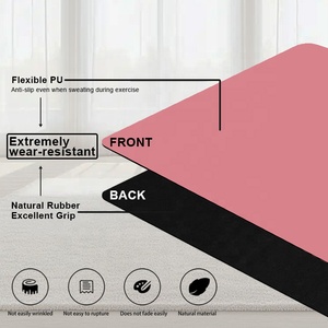 Sansd Logo personnalisé <span class=keywords><strong>Yoga</strong></span> 5mm d'épaisseur ovale rond antidérapant anti-déchirure écologique PU caoutchouc Fitness Pilates entraînement Gym tapis d'exercice - Product Image 5