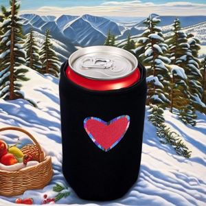 Neoprene Insulated <b>Drink</b> Sleeve Silk Screen Print in Black Color Material with Custom Design OEM Can <b>Cooler</b> - Product Image 2