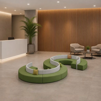 Canapé sectionnel en tissu moderne en forme de S incurvé pour hôtel, bureau, salle d'attente