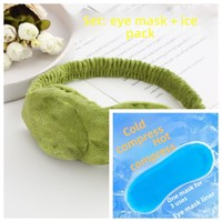 Masque pour les yeux mignon de dessin animé avec grenouille triste et fille, drôle, pour compresse chaude et froide, sac de glace spécial pour le sommeil, toutes saisons