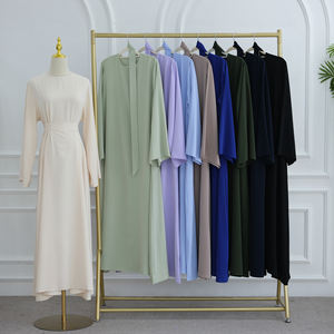 عباءة Loriya للملابس الإسلامية موديل 2025 فستان ماكسي طويل الأكمام، فساتين نسائية مع حزام، ملابس نسائية، عباءة للنساء، فستان إسلامي للمرأة المسلمة - Product Image 1