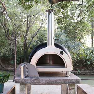 Beetle-style Outdoor Kitchen Pizza Oven - Portable Wood/Charcoal Stainless Steel High-Temp Pizza Oven &amp; <strong>BBQ</strong> - Product Image 5