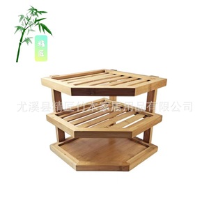 Bamboo Wood Drain <b>Rack</b> 3 Tier Kitchen <b>Dish</b> <b>Rack</b> Square Shape Eco Friendly Storage - Product Image 2