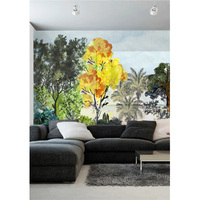Papier peint mural tropical palmier 3D imperméable, best-seller, personnalisé, pour restaurant, café, décoration murale