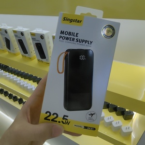 <span class=keywords><strong>Singstar</strong></span> 20000mAh Đèn pin kép USB 22.5W ngân hàng điện điện thoại di động loại C DC đầu vào Polymer Pin Lithium over-sạc - Product Image 4