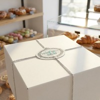 Autocollant personnalisé pour emballage de boulangerie, rouleau d'étiquettes décoratives pour boîtes à gâteaux, étiquettes de scellage pour pain et biscuits, autocollant de qualité alimentaire