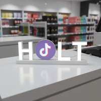 Support d'affichage LED personnalisé pour comptoir/table avec lettres en acrylique, alimentation secteur/CC, garantie 1 an