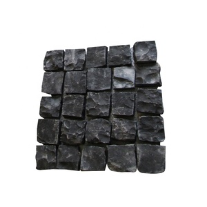 मेष बैक प्राकृतिक विभाजन सतह से काला ग्रेनाइट कोबल पत्थर ड्राइववे - Product Image 1