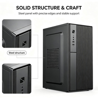 Boîtier PC Micro ATX en gros, tour en métal noir mat avec ports avant pour ordinateur de bureau personnalisé