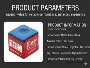 Gesso Professionale per <span class=keywords><strong>Biliardo</strong></span> 144 Pezzi in Scatola, Gesso ad Alta Frizione per Stecche <span class=keywords><strong>da</strong></span> Snooker e Pool, per Tutti i Tipi di Stecche e Tavoli - Product Image 2