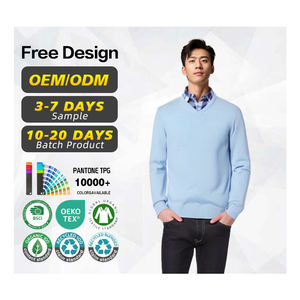 Usine ventes directes employé pull uniforme pull haute qualité hommes col en v tricoté uniforme hommes pull - Product Image 1