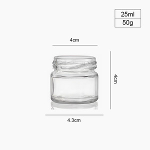 Vente en gros de contenants à gâteau en verre vides, petits, mini, portables, bon marché, avec étiquette personnalisée Newray, 25 ml, 1 oz, couvercles en métal, logo personnalisé, voyage, nourriture - Product Image 6