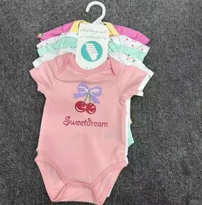 Markalı konfeksiyon stok yenidoğan bebek giysileri yaz 2023 yenidoğan bebek romper toptan bodysuits jumper stok