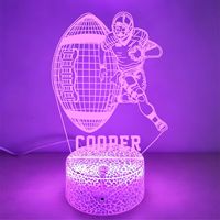 Décoration personnalisée pour chambre d'enfant, jeux de baseball, jouets, lampe de nuit à illusion 3D, 7 couleurs, LED, décorations de Noël, cadeau d'anniversaire
