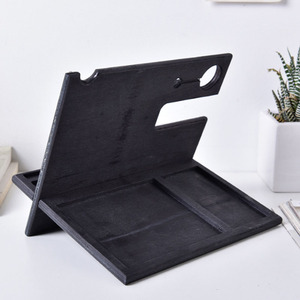 Support de téléphone portable en bois de pin noir mat support de téléphone de style nautique pliable avec peinture - Product Image 5