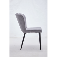 Chaise de salle à manger de style scandinave moderne et luxueuse pour hôtel et restaurant, en tissu velours capitonné marron gris avec pieds en métal