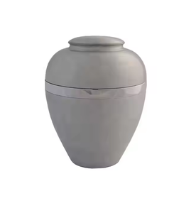 Urna Funeraria de Aluminio con Acabado Mate Indio, Tamaño Mediano, Niquelada, para Cenizas de Adultos, Recipiente Conmemorativo - Product Image 1