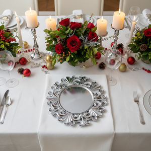 Assiettes de Présentation en Plastique Durables et Réutilisables de 13 Pouces, Motif Personnalisé de Luxe pour Mariages, Anniversaires et Dîners – Offre Spéciale - Product Image 2
