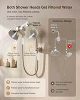 Ensemble de pommeaux de douche brossés durables filtrant le chlore, réglables, pour salle de bain, filtre à eau, usage hôtelier