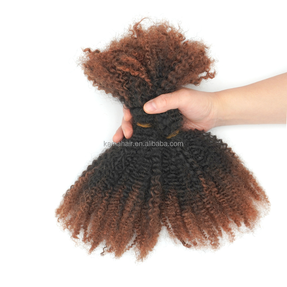 Vast Hair KAMA 4c 100% Human Hair Afro Kinky Bulk Hair 30/NA/30 Customize Color 12A Cheap Afro Kinky Bulk Human Hair for Braiding thumbnail 2